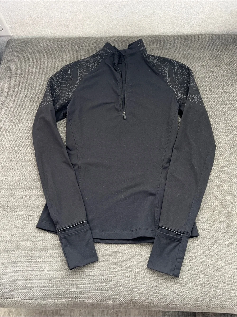 lululemon athletica Black Half-Zip Varsity Jacket